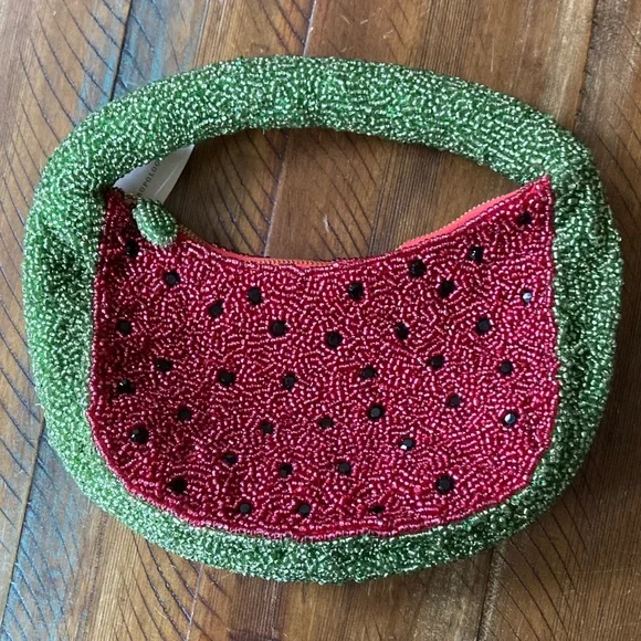Women’s Anthropologie Tate Beaded Fruit Watermelon Bag Purse New NWT - Picture 6 of 6